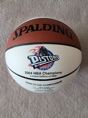 Detroit Pistons 2004 NBA Finals Champions Spalding Basketball Nicko Sports COA